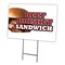 Signmission Beef Brisket Sandwich Yard & Stake outdoor plastic coroplast window, C-1216 Beef Brisket Sandwich C-1216 Beef Brisket Sandwich - alternate 1